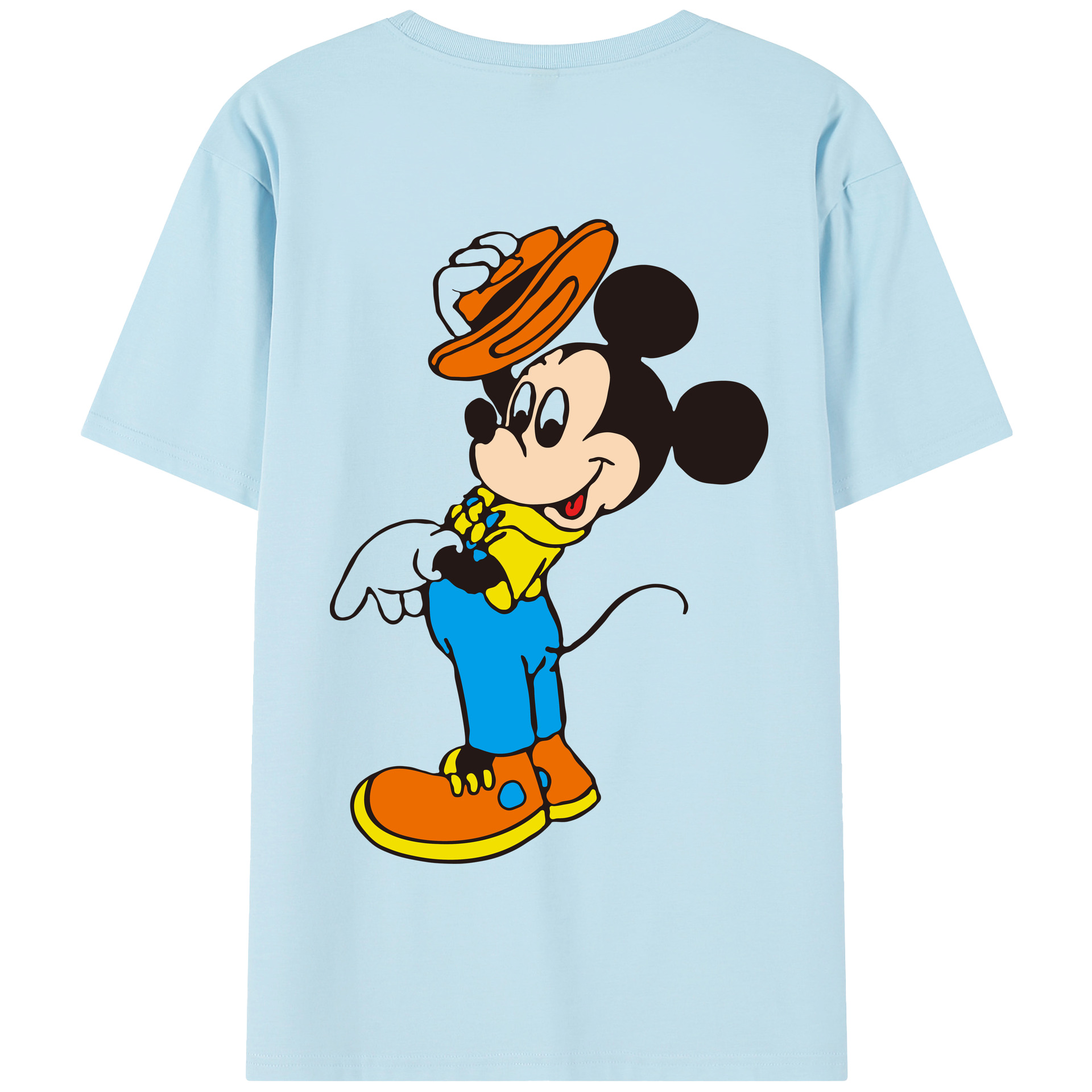 （画像用） ミッキーマウス Mickey Mouse 綿100％半袖Tシャツ（背面プリント）